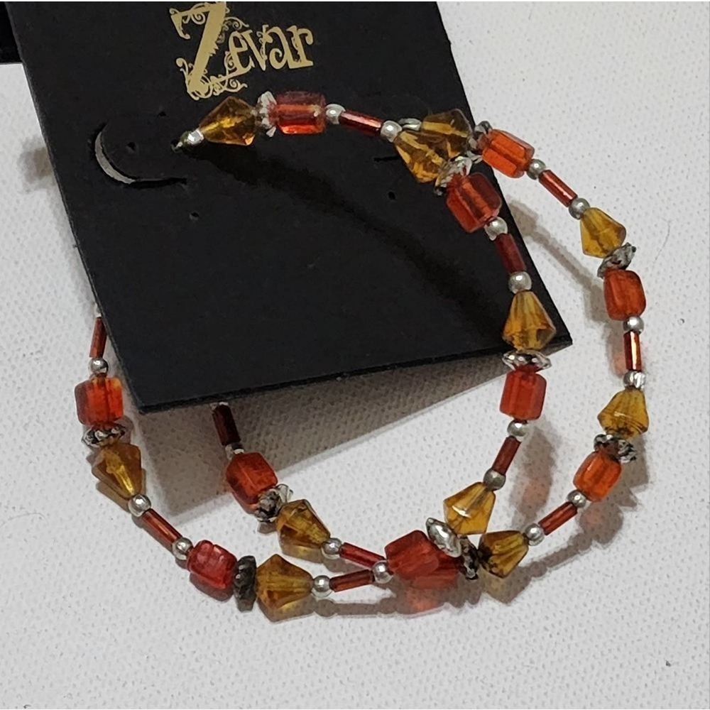 TRESKA beaded dangle hoop earrings‎ new!!